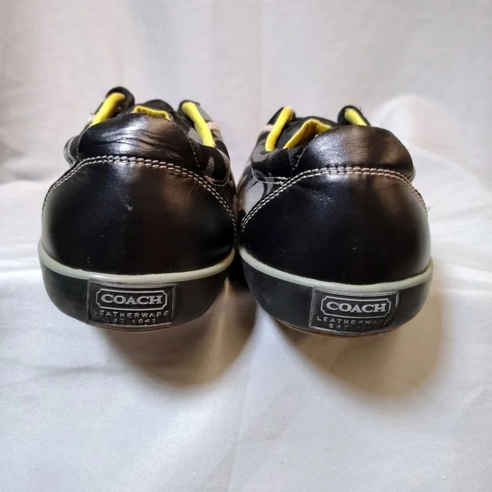 Coach Barrett P547 Womens Signature C Black Grey Canvas Sneakers Size‎ 7B